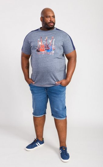 D555 Sharnbrook Electric Legends Guitar Print T-Shirt - T-shirts - Grote Maten T-shirts Heren