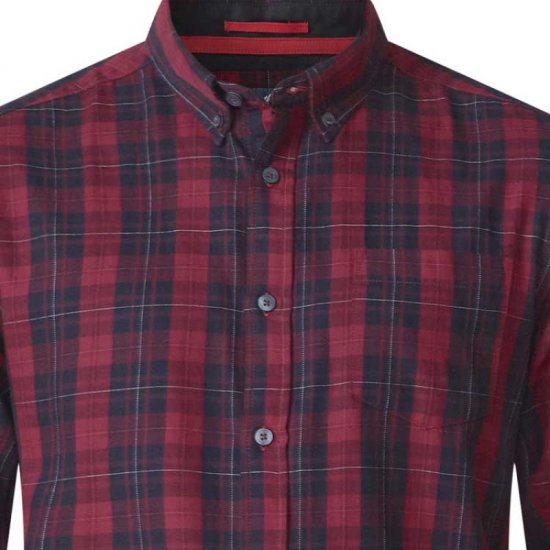 D555 Theo Long Sleeve Check Shirt - Overhemden - Overhemden Grote Maten Heren