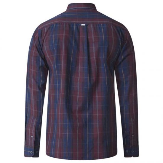 D555 Grady Long Sleeve Check Shirt - Overhemden - Overhemden Grote Maten Heren