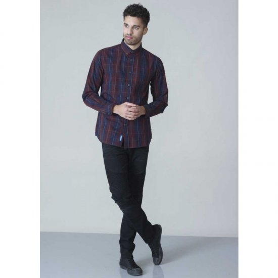 D555 Grady Long Sleeve Check Shirt - Overhemden - Overhemden Grote Maten Heren