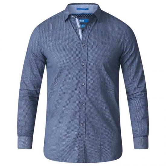 D555 Kermit Long Sleeve Printed Shirt - Overhemden - Overhemden Grote Maten Heren