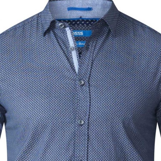 D555 Kermit Long Sleeve Printed Shirt - Overhemden - Overhemden Grote Maten Heren