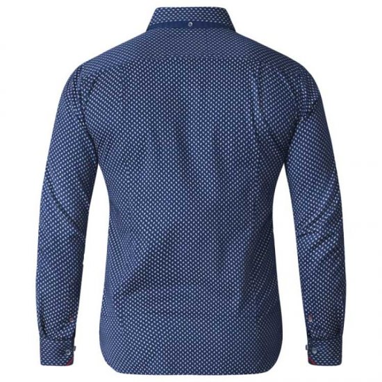 D555 Lavar Long Sleeve Diamond Printed Shirt - Overhemden - Overhemden Grote Maten Heren