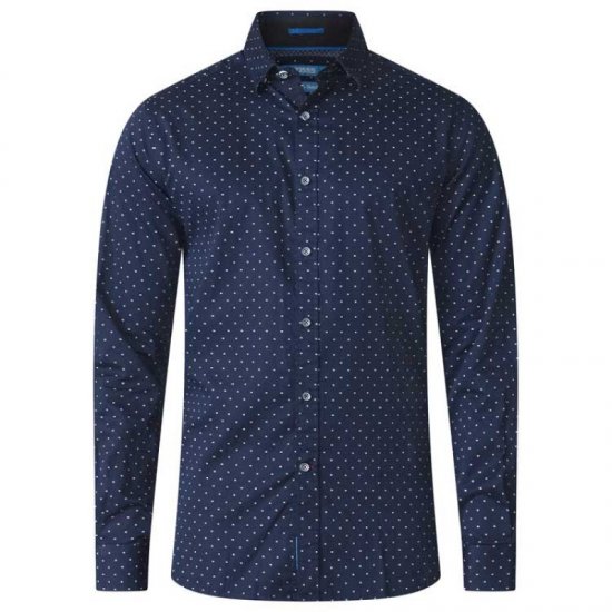 D555 Rashard Long Sleeve Printed Shirt - Overhemden - Overhemden Grote Maten Heren