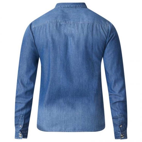 D555 Adcock Long Sleeve Vintage Denim Shirt - Overhemden - Overhemden Grote Maten Heren