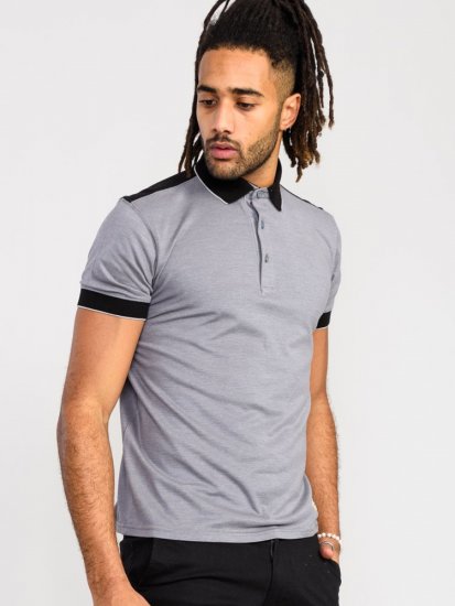 D555 Prinstead Pique Polo Shirt Grey - Polo shirts - Grote Maten Poloshirts Heren