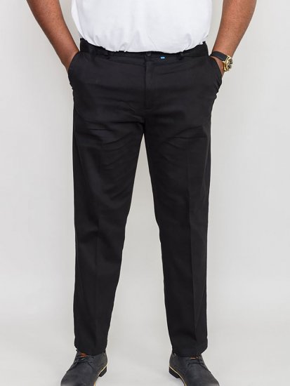 D555 Bruno Stretch Chino pants with Extenda Waist Black - Jeans & broeken - Jeans & Broeken Grote Maten Heren