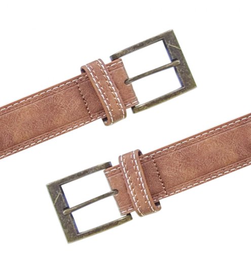 D555 Dylan Tan Bonded Leather Belt - Riemen - Grote Maten Heren Riemen