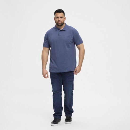 North Latitude Polo Blue Melange - Polo shirts - Grote Maten Poloshirts Heren