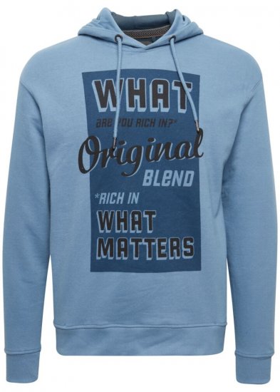 Blend Hoodie 4285 Copen Blue - Sweaters & hoodies - Sweaters & Hoodies Grote Maten Heren