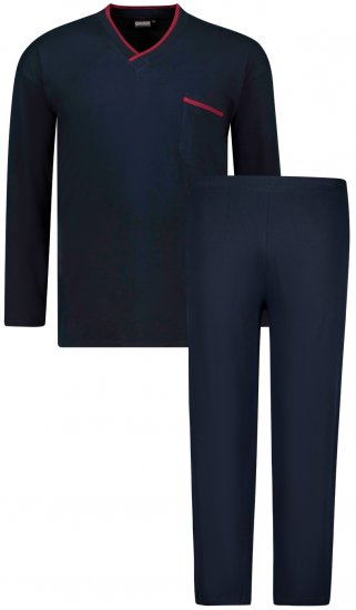 Adamo Beppo Long Sleeve Pyjama Navy - Ondergoed & zwem - Grote Maten Ondergoed Heren