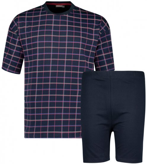 Adamo Diego Short sleeve Pyjama Navy - Ondergoed & zwem - Grote Maten Ondergoed Heren