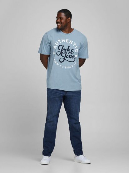 Jack & Jones JJMOON T-shirt Faded Denim - T-shirts - Grote Maten T-shirts Heren
