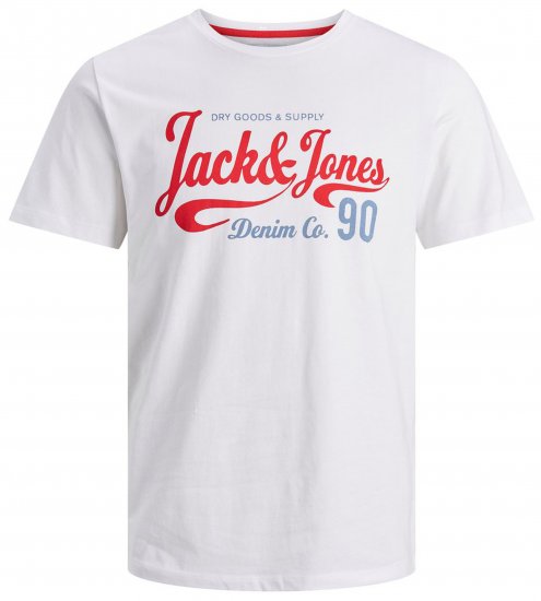 Jack & Jones JJMOON T-shirt White - T-shirts - Grote Maten T-shirts Heren