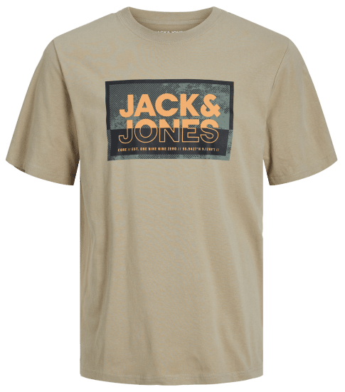 Jack & Jones JCOLOGAN T-Shirt Crockery - T-shirts - Grote Maten T-shirts Heren