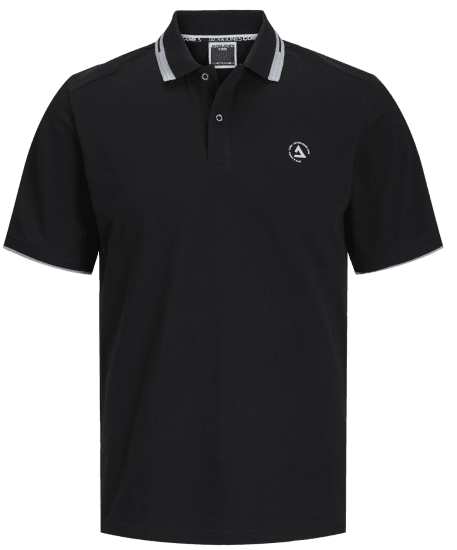 Jack & Jones JCOHASS LOGO Polo Black - Polo shirts - Grote Maten Poloshirts Heren