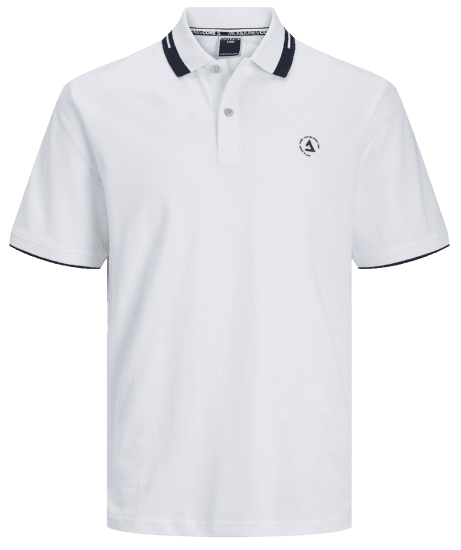 Jack & Jones JCOHASS LOGO Polo White - Polo shirts - Grote Maten Poloshirts Heren