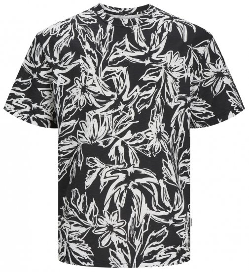 Jack & Jones JORLAFAYETTE AOP T-Shirt Black - T-shirts - Grote Maten T-shirts Heren