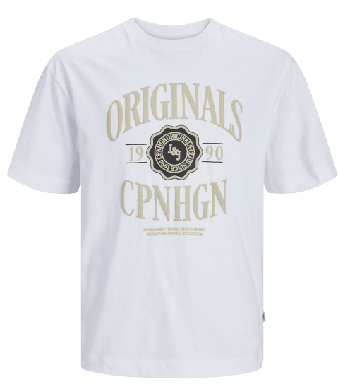 Jack & Jones JORLUCCA BRANDING T-Shirt Bright White - T-shirts - Grote Maten T-shirts Heren