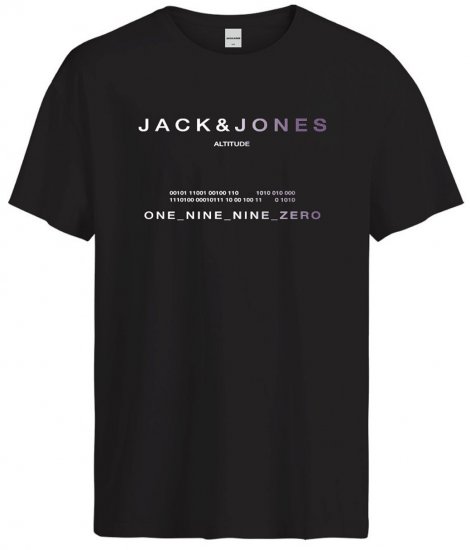 Jack & Jones JCORIOT T-Shirt Black - T-shirts - Grote Maten T-shirts Heren