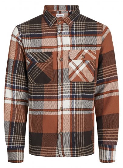 Jack & Jones Darren Flannel Overshirt bruin - Overhemden - Overhemden Grote Maten Heren