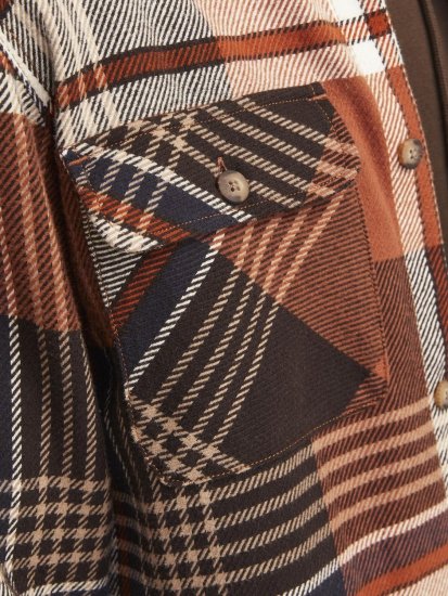 Jack & Jones Darren Flannel Overshirt bruin - Overhemden - Overhemden Grote Maten Heren