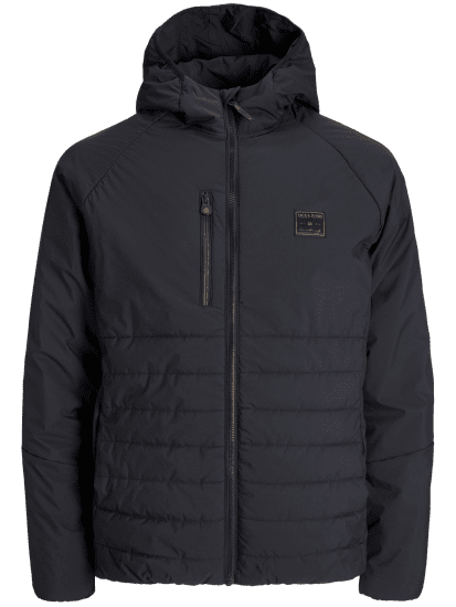 Jack & Jones Finn Hybrid Jacket Black - Jassen - Grote Maten Herenjassen