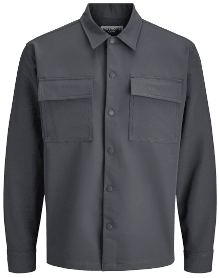 Jack & Jones Point Commute Long Sleeve Shirt Black Oyster - Overhemden - Overhemden Grote Maten Heren
