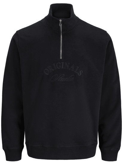 Jack & Jones Bleecker Branding High Neck Sweatshirt Black - Sweaters & hoodies - Sweaters & Hoodies Grote Maten Heren