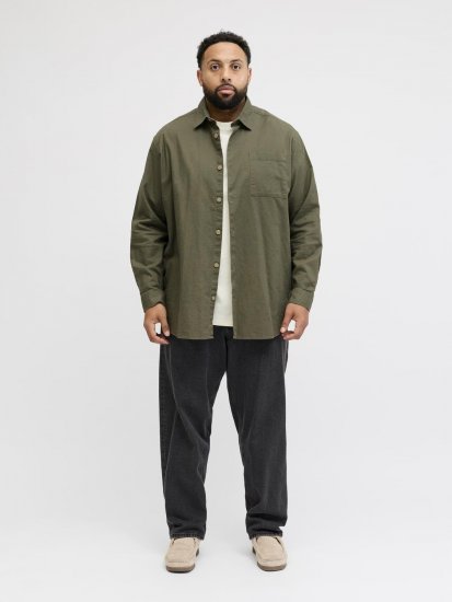 Jack & Jones Tristan Overshirt kaki - Overhemden - Overhemden Grote Maten Heren