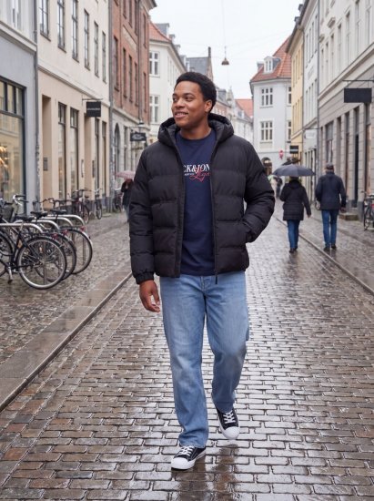 Jack & Jones Sage Pufferjas Zwart - Jassen - Grote Maten Herenjassen