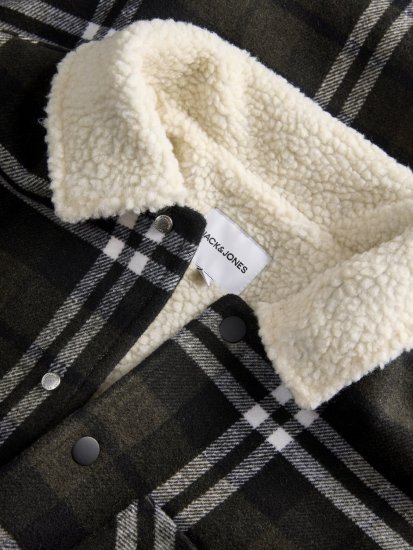 Jack & Jones Zac Teddy Overshirt Groen - Jassen - Grote Maten Herenjassen