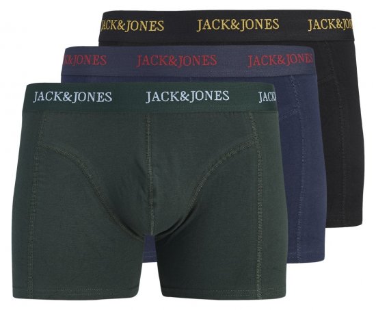 Jack & Jones Blaze Solid Boxershorts 3-pack Zwart/Navyblauw/Groen - Boxershorts - Grote Maten Boxershorts Heren