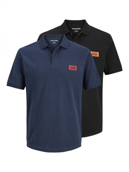 Jack & Jones Rush polo 2-pack zwart/navyblauw - Polo shirts - Grote Maten Poloshirts Heren