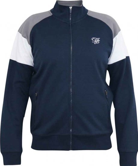 D555 JEFFREY Couture Zip Through Sweatshirt Navy - Sweaters & hoodies - Sweaters & Hoodies Grote Maten Heren