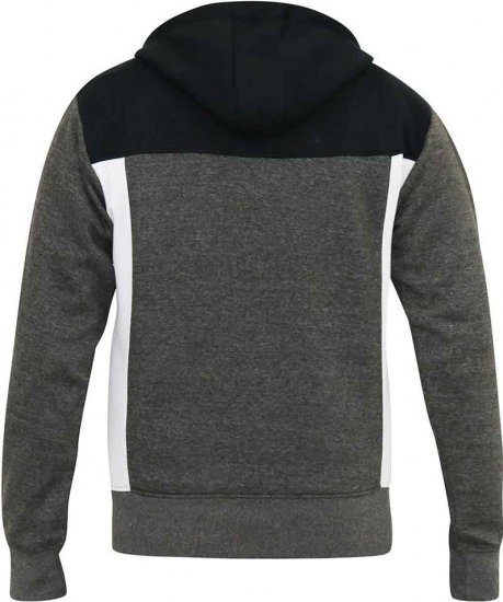 D555 NATHAN Full Zip Hoody With Cut And Sew Detail Black/Charcoal - Sweaters & hoodies - Sweaters & Hoodies Grote Maten Heren