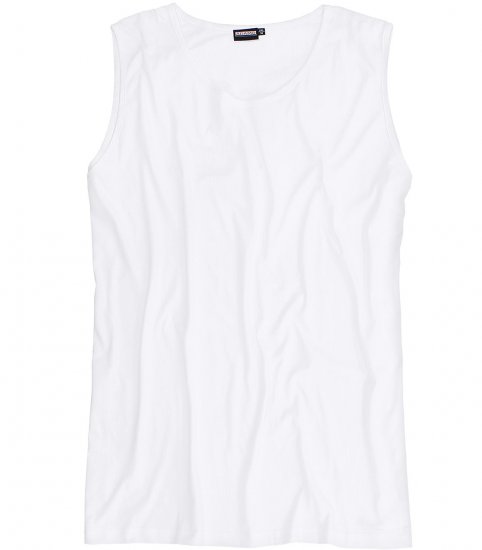 Adamo Rod Comfort Fit Tank Top White - T-shirts - Grote Maten T-shirts Heren