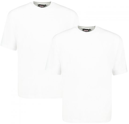 Adamo Marlon Comfort fit 2-pack T-shirt White - T-shirts - Grote Maten T-shirts Heren