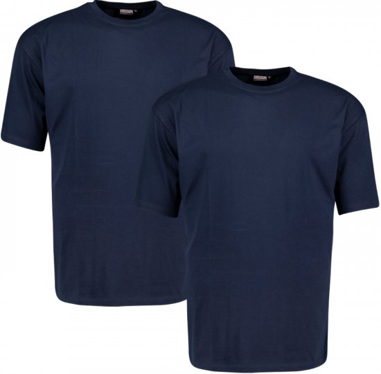 Adamo Marlon Comfort fit 2-pack T-shirt Navy - T-shirts - Grote Maten T-shirts Heren