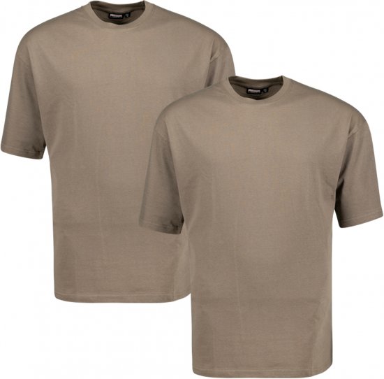 Adamo Marlon Comfort fit 2-pack T-shirt Khaki - T-shirts - Grote Maten T-shirts Heren
