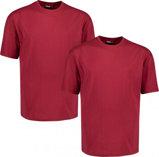 Adamo Marlon Comfort fit 2-pack T-shirt Blackberry - T-shirts - Grote Maten T-shirts Heren