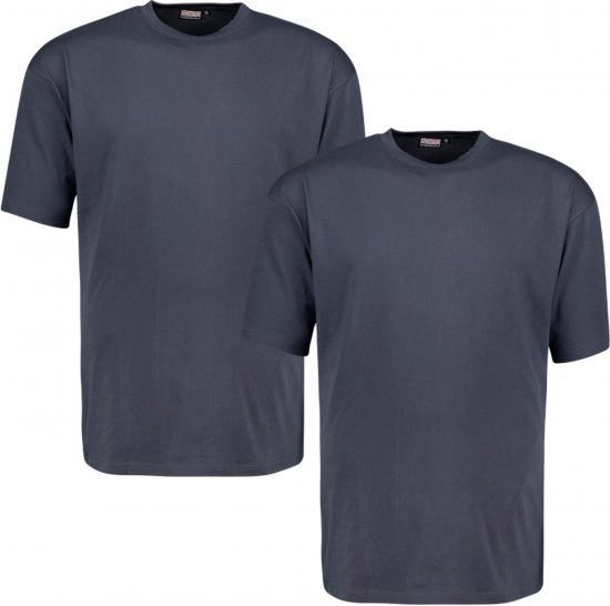 Adamo Marlon Comfort fit 2-pack T-shirt Charcoal - T-shirts - Grote Maten T-shirts Heren