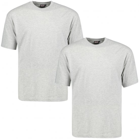 Adamo Marlon Comfort fit 2-pack T-shirt Grey - T-shirts - Grote Maten T-shirts Heren
