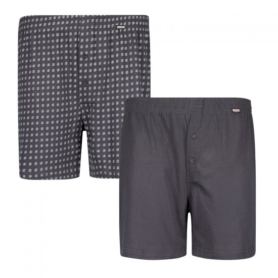 Adamo Dean Boxershorts 2-pack Charcoal - Ondergoed & zwem - Grote Maten Ondergoed Heren