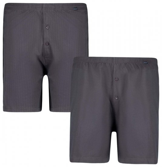 Adamo 129602 Boxershorts 2-pack Donkergrijs - Ondergoed & zwem - Grote Maten Ondergoed Heren
