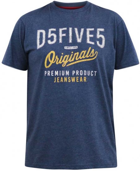 D555 ALFRED 2-Pack Brand Carrier Printed Crew Neck T-Shirts - T-shirts - Grote Maten T-shirts Heren