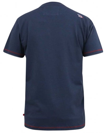 D555 COOK Trio Of Skulls Printed Crew Neck T-Shirt Slate Blue - T-shirts - Grote Maten T-shirts Heren