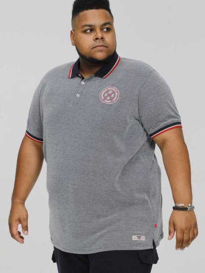 D555 KEMSTON Birds Eye Pique Polo Navy/White - Polo shirts - Grote Maten Poloshirts Heren