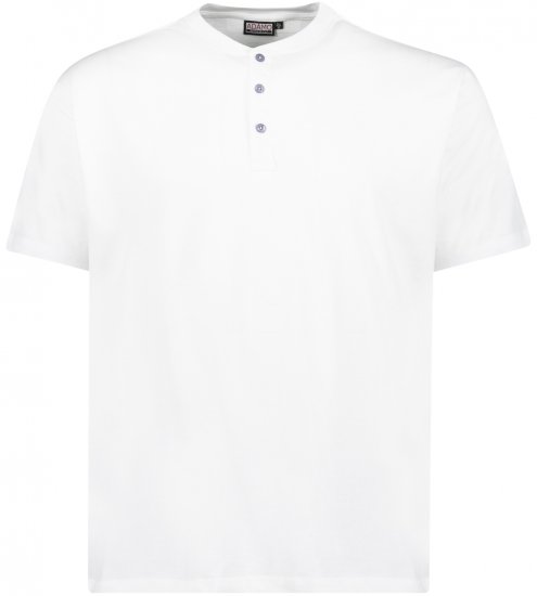 Adamo Silas Regular fit Serafino T-shirt White - T-shirts - Grote Maten T-shirts Heren