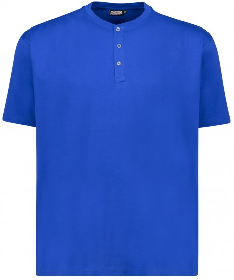 Adamo Silas Regular fit Serafino T-shirt Royal Blue - T-shirts - Grote Maten T-shirts Heren